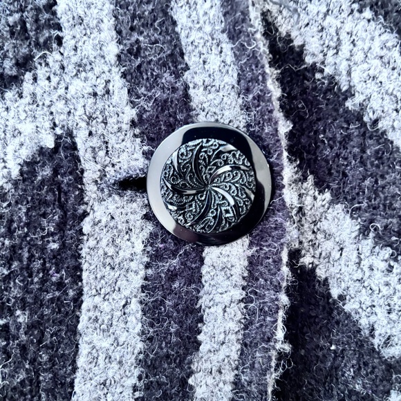 Free People Black & Gray Geometric Patters Open Sweater (Bold Geo Sweater Coat) - Picture 8 of 9